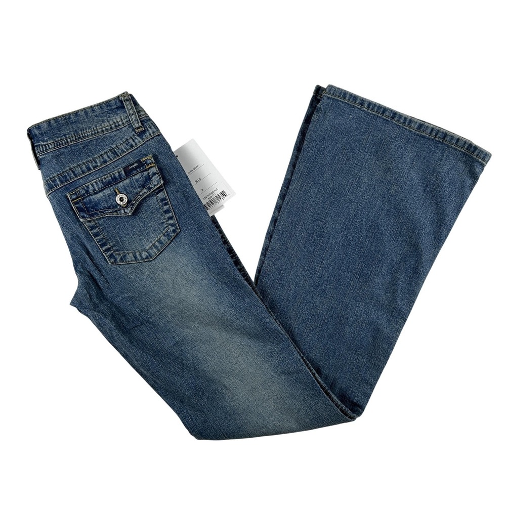 Vintage Angels Jeans Womens 5 Stretch Hipsters Bootcut Low Rise Y2K Deadstock